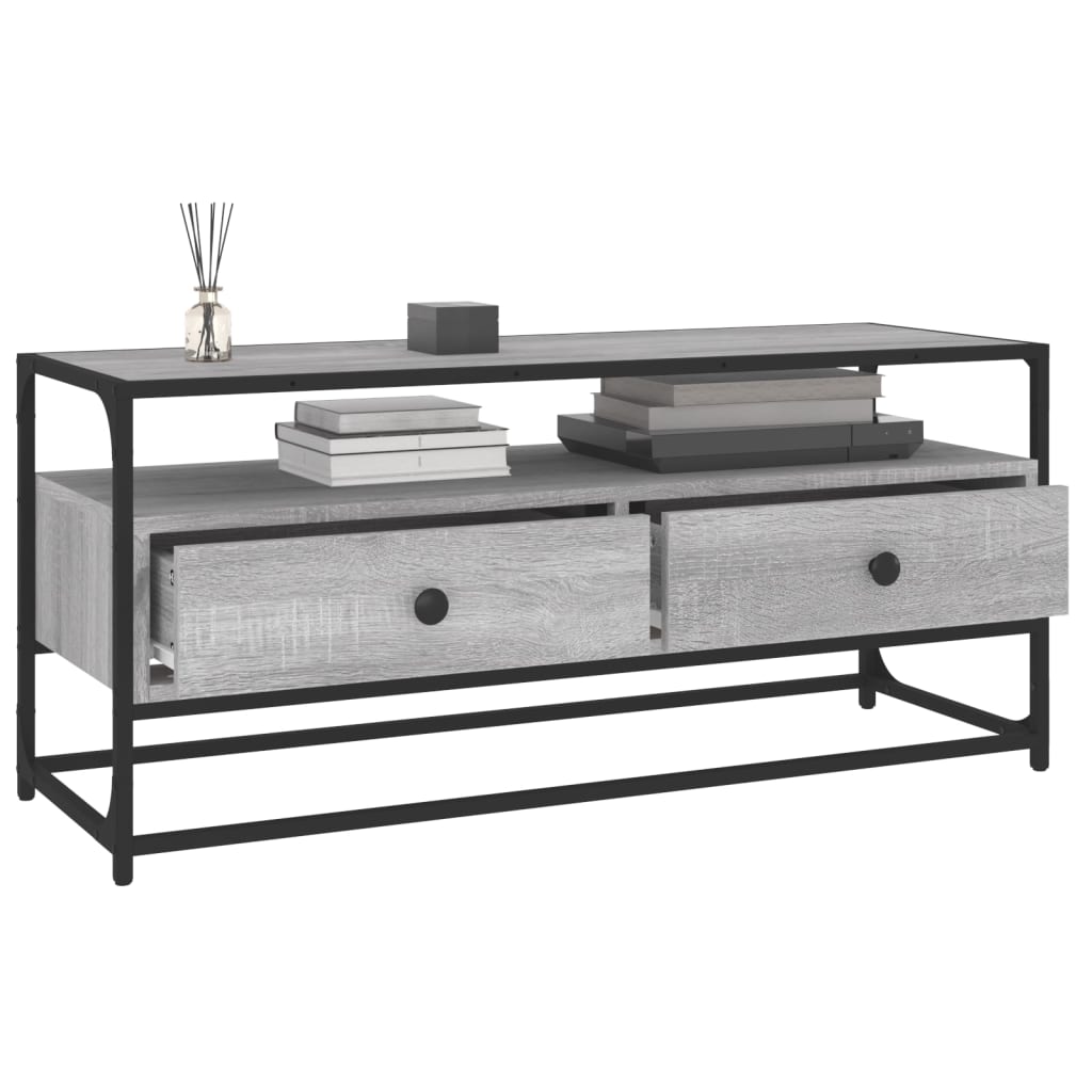 Mobile Porta TV Grigio Sonoma 100x35x45 cm in Legno Multistrato - homemem39