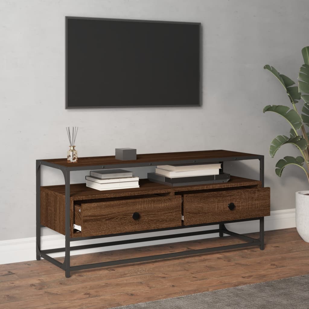 Mobile Porta TV Rovere Marrone 100x35x45cm in Legno Multistrato - homemem39