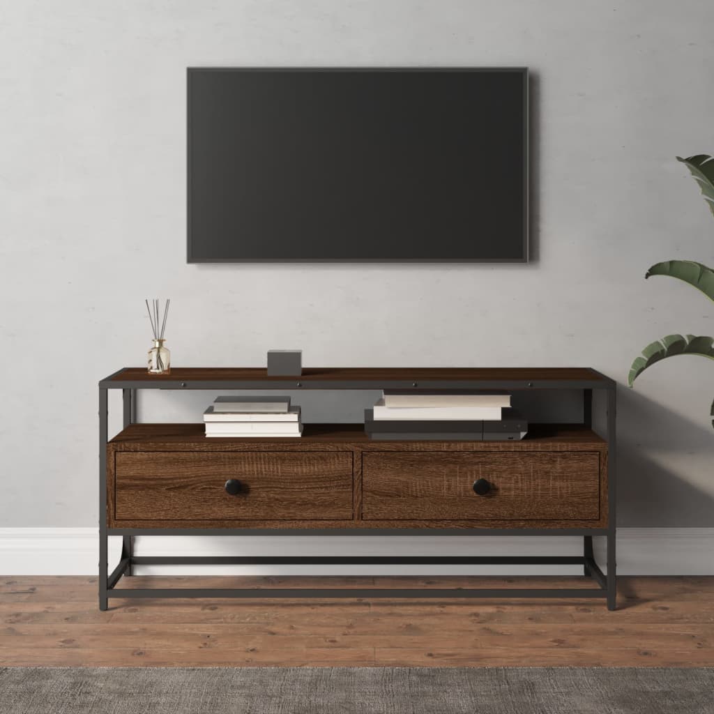 Mobile Porta TV Rovere Marrone 100x35x45cm in Legno Multistrato - homemem39