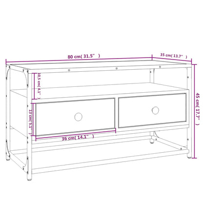 Mobile Porta TV Grigio Sonoma 80x35x45 cm in Legno Multistrato - homemem39