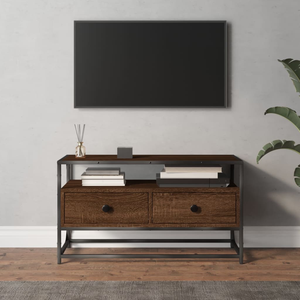 Mobile Porta TV Rovere Marrone 80x35x45 cm in Legno Multistrato - homemem39