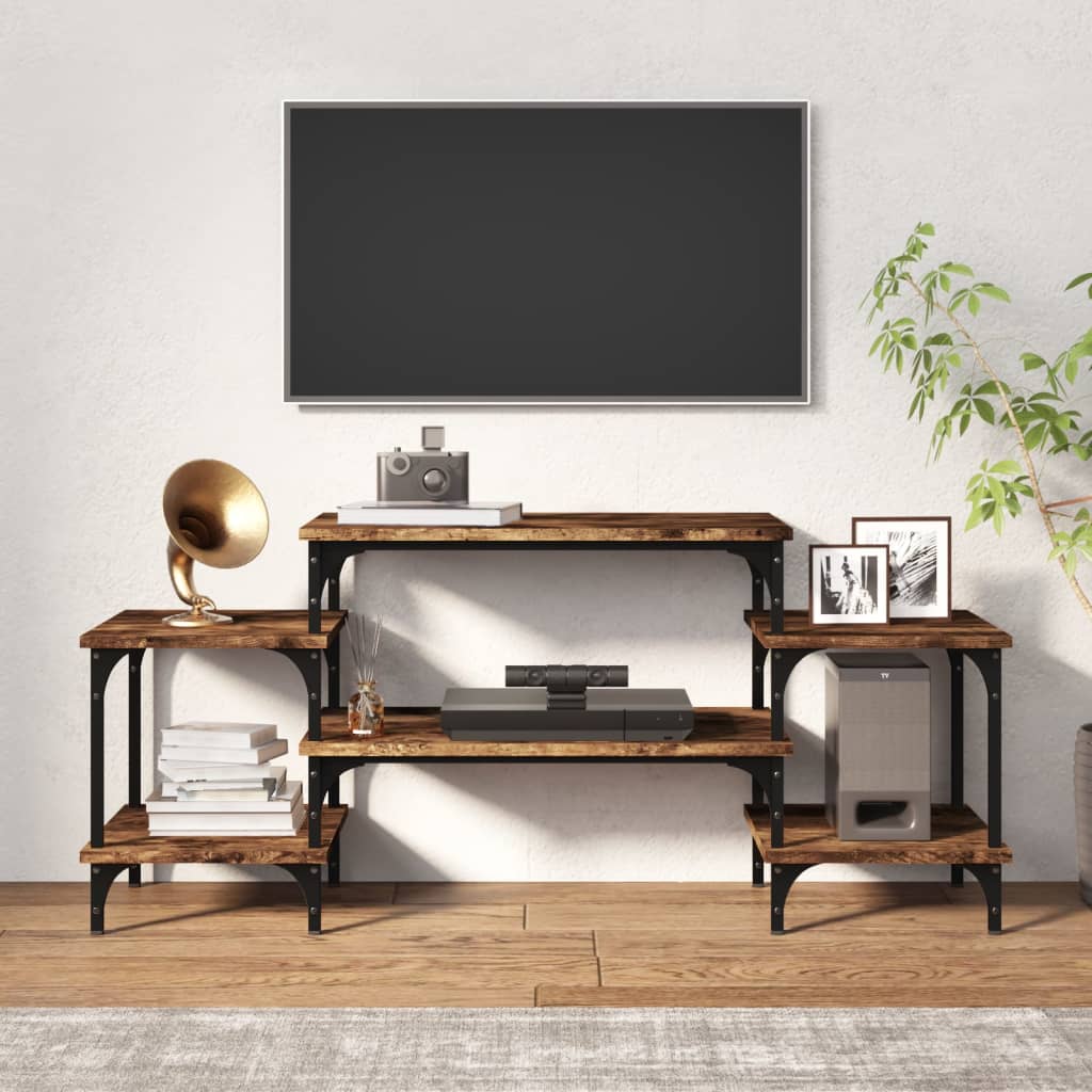 Mobile Porta TV Rovere Fumo 117x35x52 cm in Legno Multistrato - homemem39