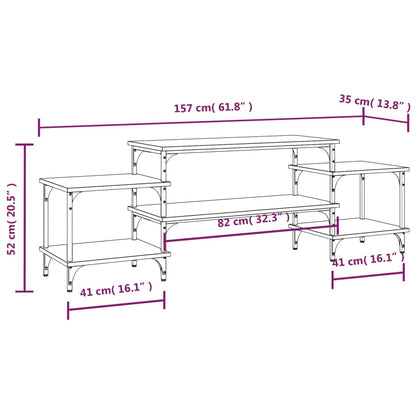 Mobile Porta TV Nero 157x35x52 cm in Legno Multistrato - homemem39