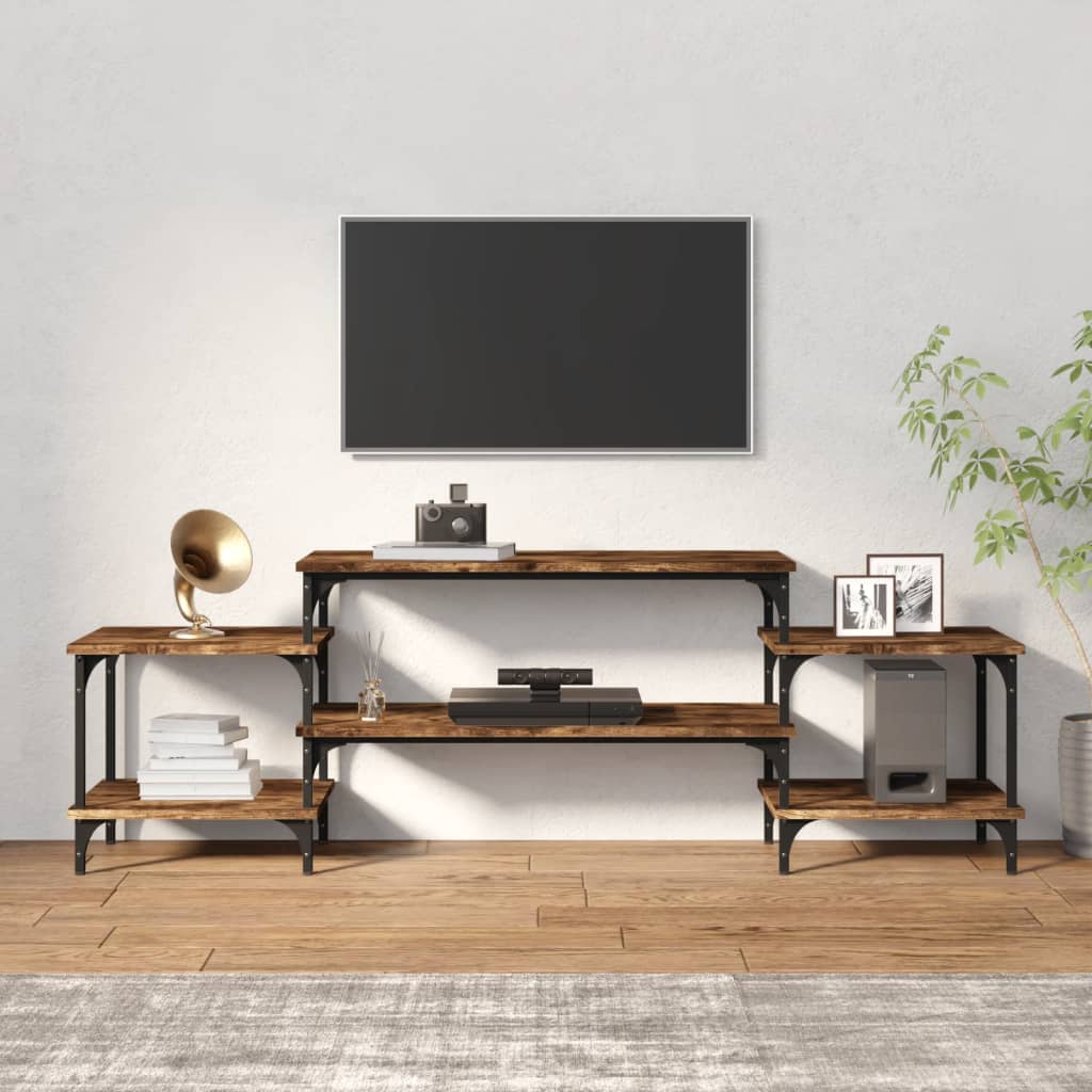 Mobile Porta TV Rovere Fumo 157x35x52 cm in Legno Multistrato - homemem39