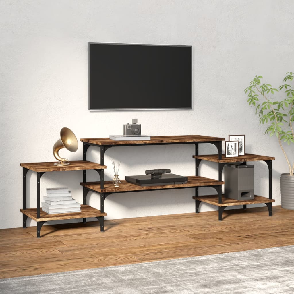 Mobile Porta TV Rovere Fumo 157x35x52 cm in Legno Multistrato - homemem39