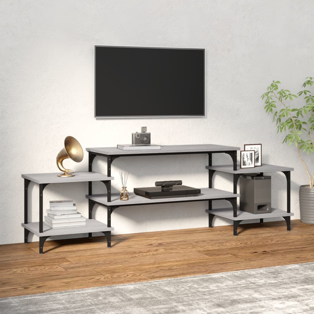 Mobile Porta TV Grigio Sonoma 157x35x52 cm in Legno Multistrato - homemem39