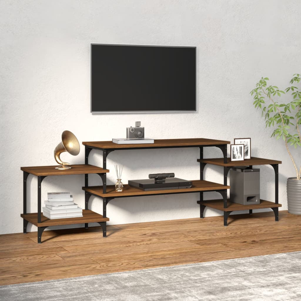 Mobile Porta TV Rovere Marrone 157x35x52 cm Legno Multistrato - homemem39