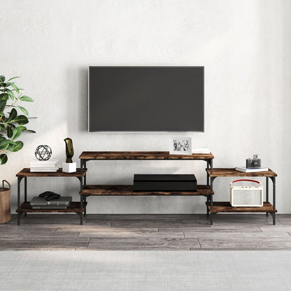 Mobile Porta TV Rovere Fumo 197x35x52 cm in Legno Multistrato - homemem39