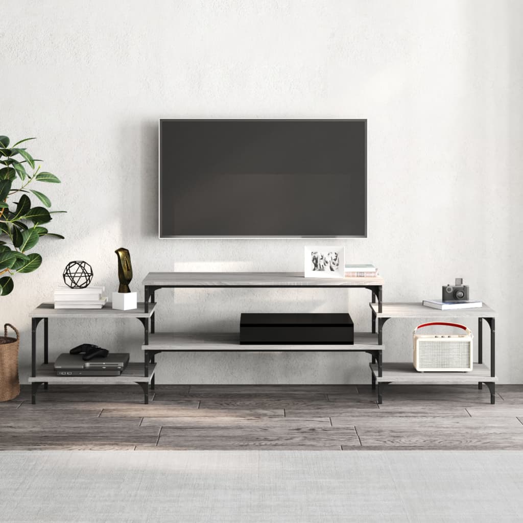 Mobile Porta TV Grigio Sonoma 197x35x52 cm in Legno Multistrato - homemem39