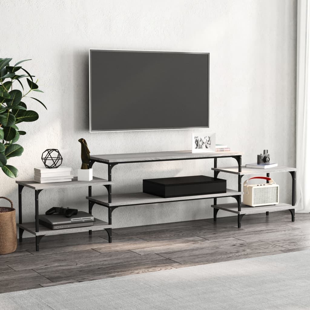 Mobile Porta TV Grigio Sonoma 197x35x52 cm in Legno Multistrato - homemem39