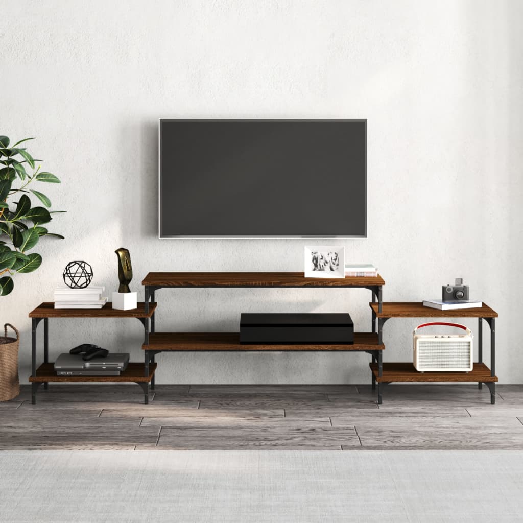 Mobile Porta TV Rovere Marrone 197x35x52 cm Legno Multistrato - homemem39