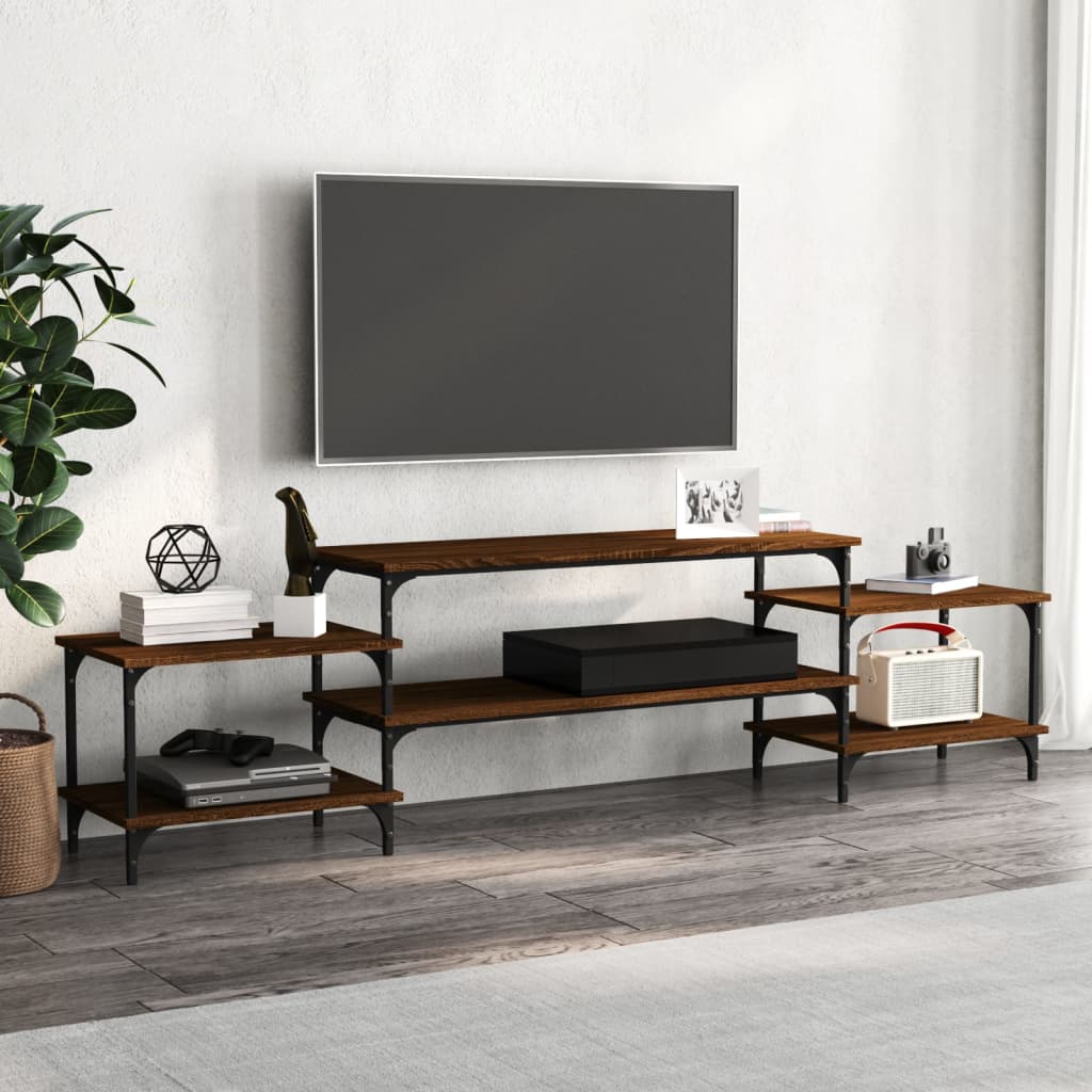 Mobile Porta TV Rovere Marrone 197x35x52 cm Legno Multistrato - homemem39