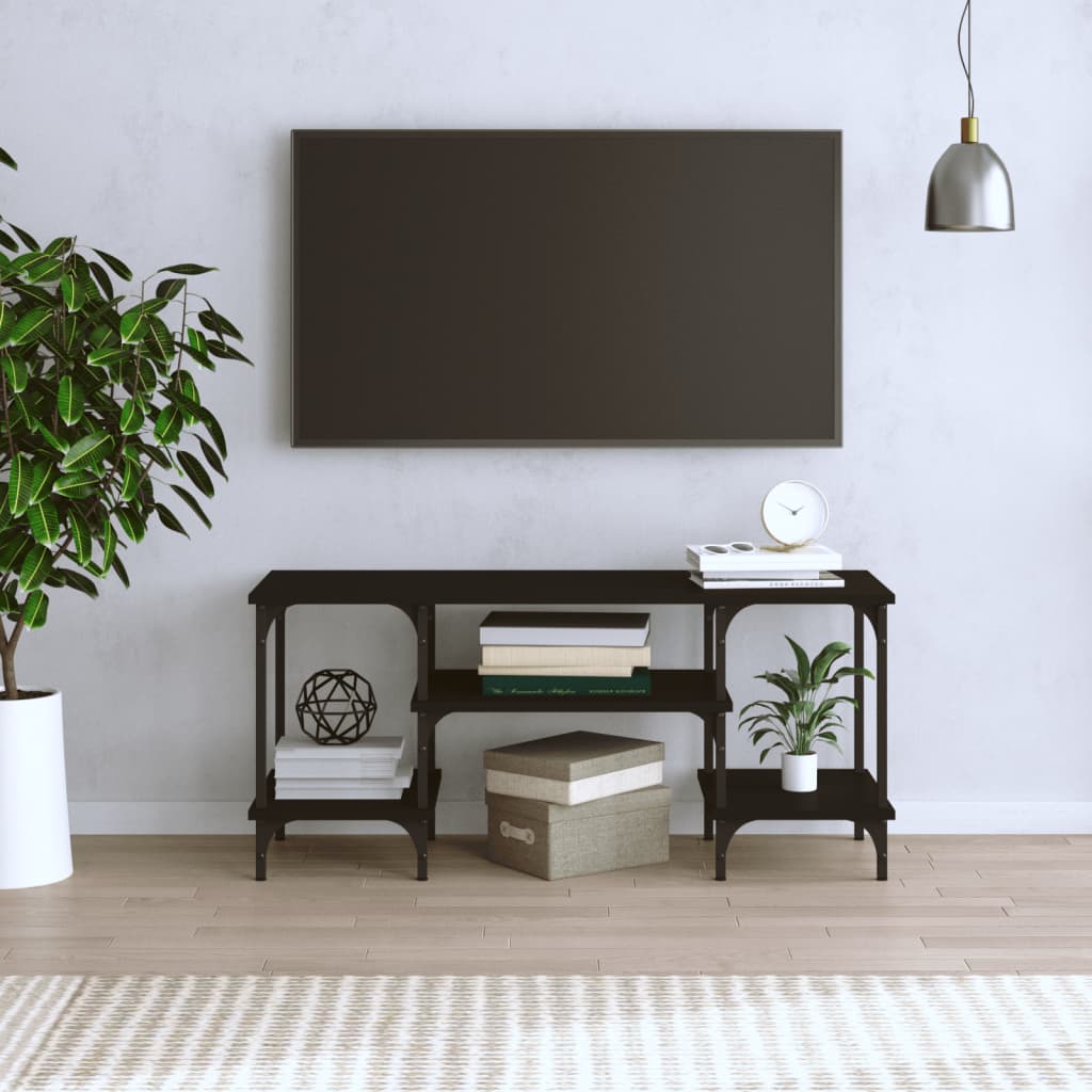 Mobile Porta TV Nero 102x35x45,5 cm in Legno Multistrato - homemem39