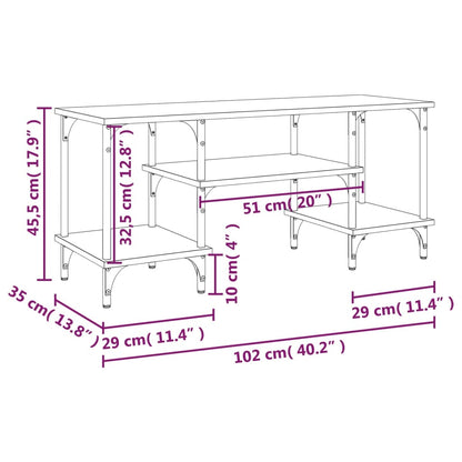 Mobile Porta TV Rovere Fumo 102x35x45,5 cm in Legno Multistrato - homemem39