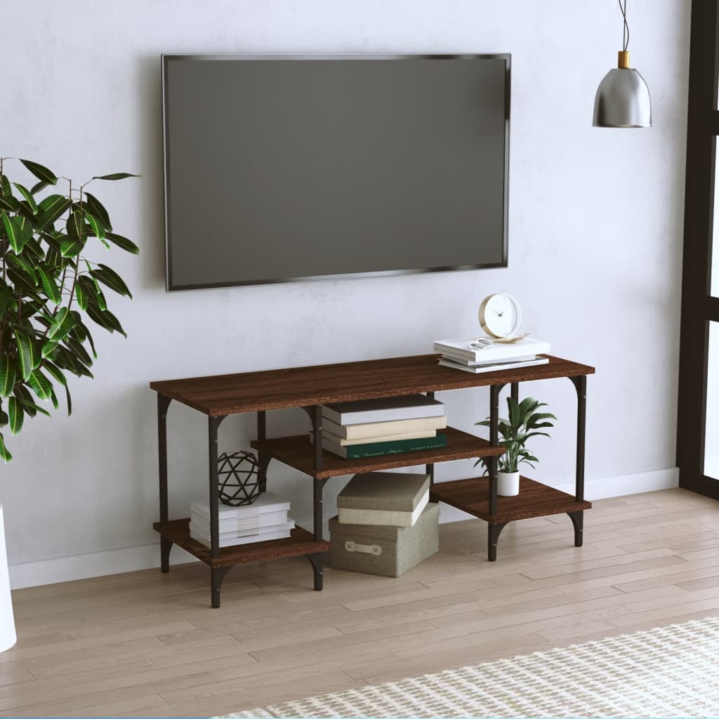 Mobile Porta TV Rovere Marrone 102x35x45,5 cm Legno Multistrato - homemem39