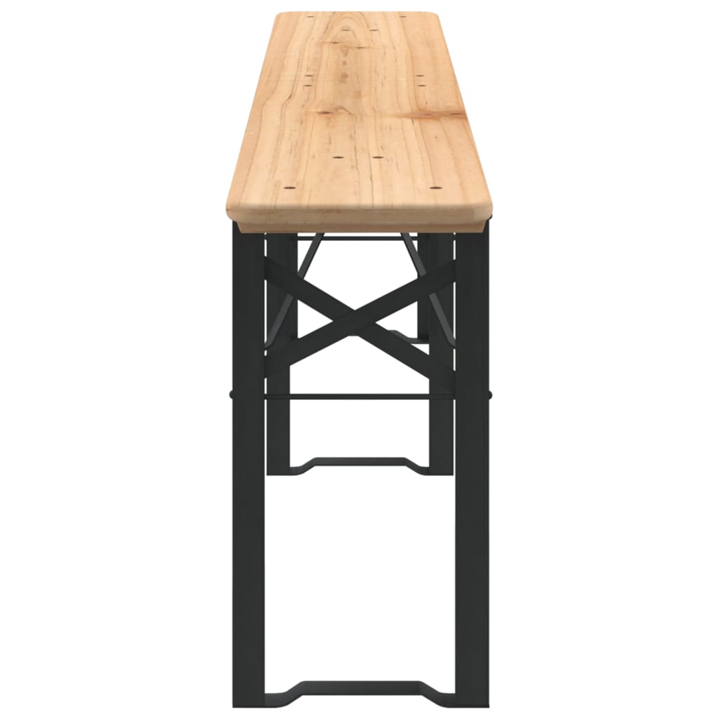 Set Tavolo Birreria Pieghevole 3 pz in Legno Massello di Abete - homemem39