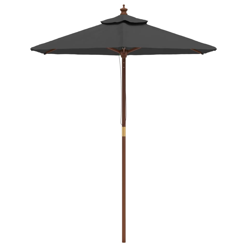 Ombrellone da Giardino con Palo in Legno Antracite 196x231 cm - homemem39