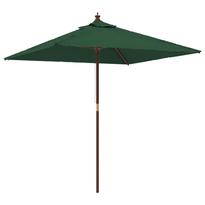 Ombrellone da Giardino con Palo in Legno Verde 198x198x231 cm - homemem39