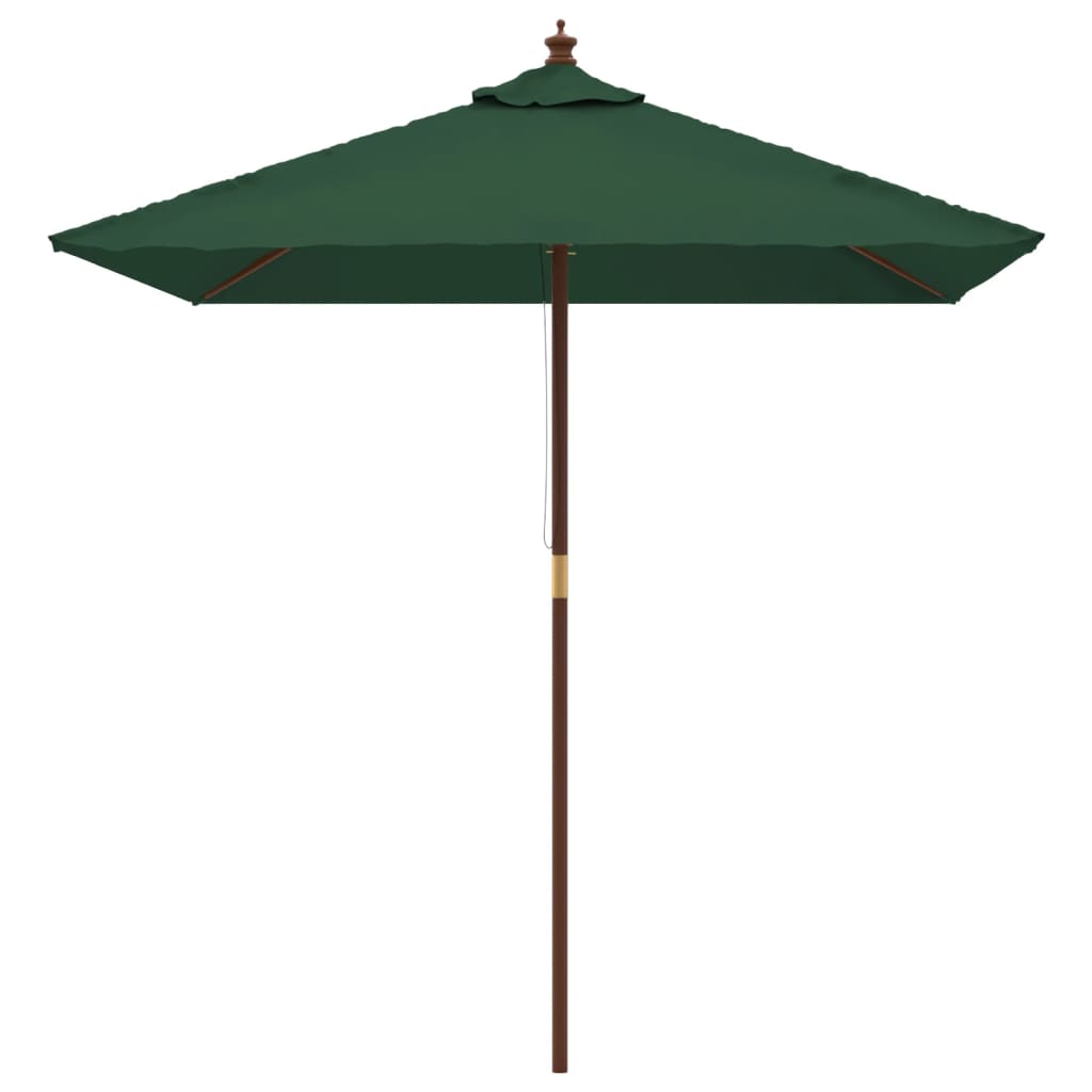 Ombrellone da Giardino con Palo in Legno Verde 198x198x231 cm - homemem39