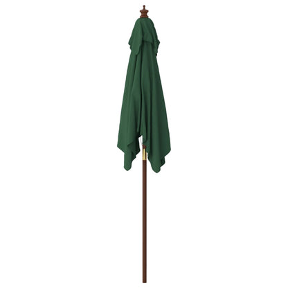 Ombrellone da Giardino con Palo in Legno Verde 198x198x231 cm - homemem39