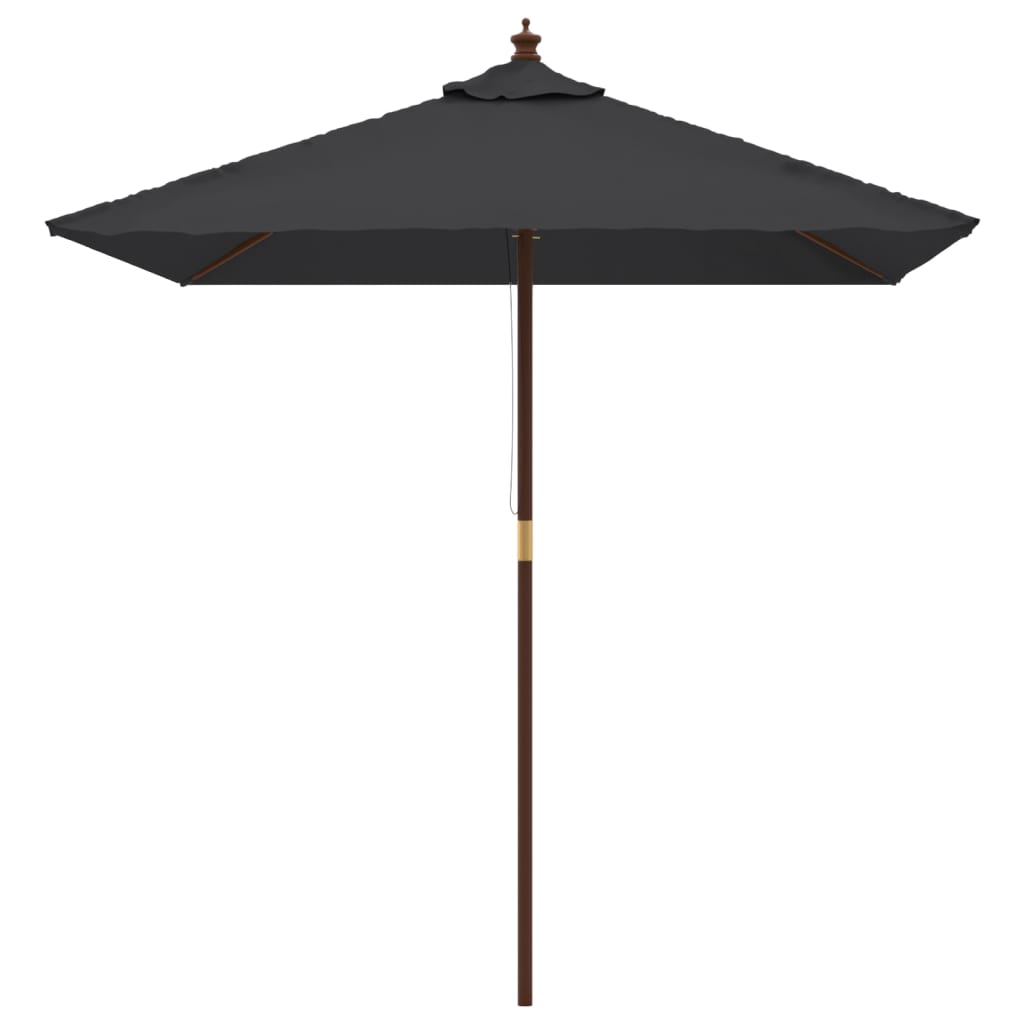 Ombrellone da Giardino con Palo in Legno Nero 198x198x231 cm - homemem39