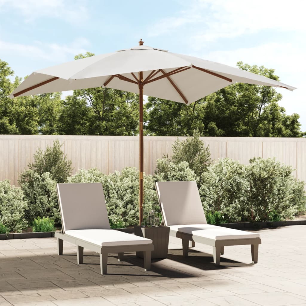 Ombrellone da Giardino con Palo in Legno Sabbia 300x300x273 cm - homemem39