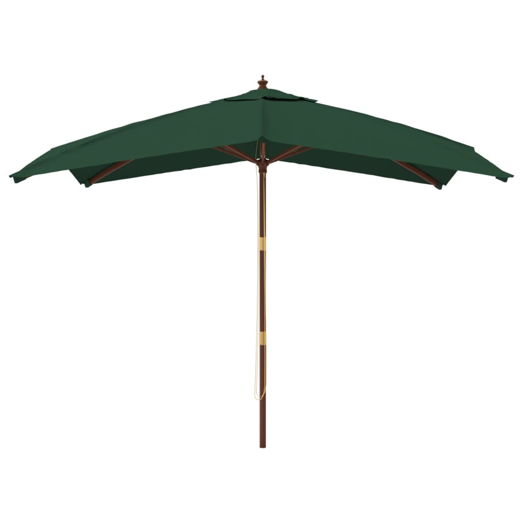 Ombrellone da Giardino con Palo in Legno Verde 300x300x273 cm - homemem39