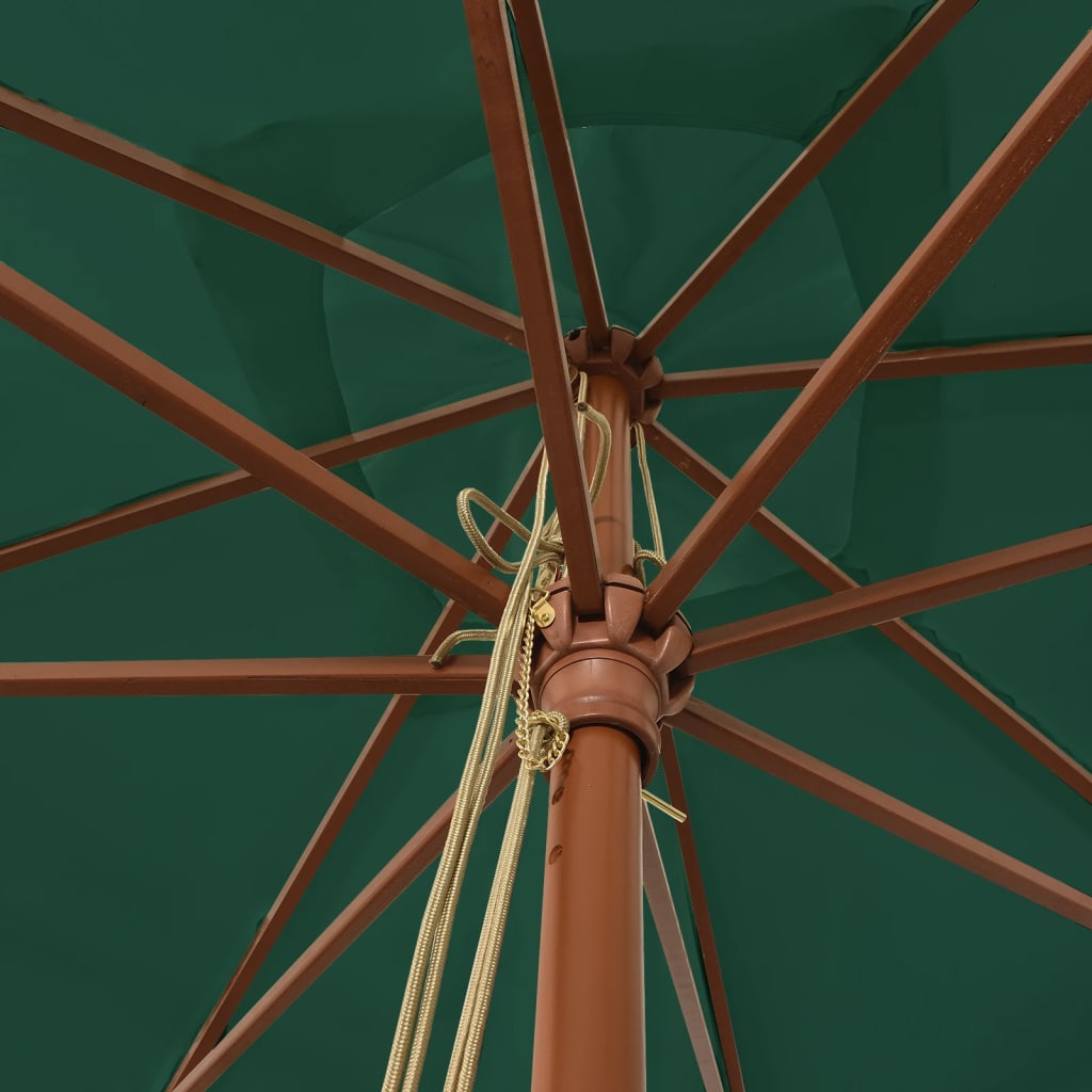 Ombrellone da Giardino con Palo in Legno Verde 300x300x273 cm - homemem39
