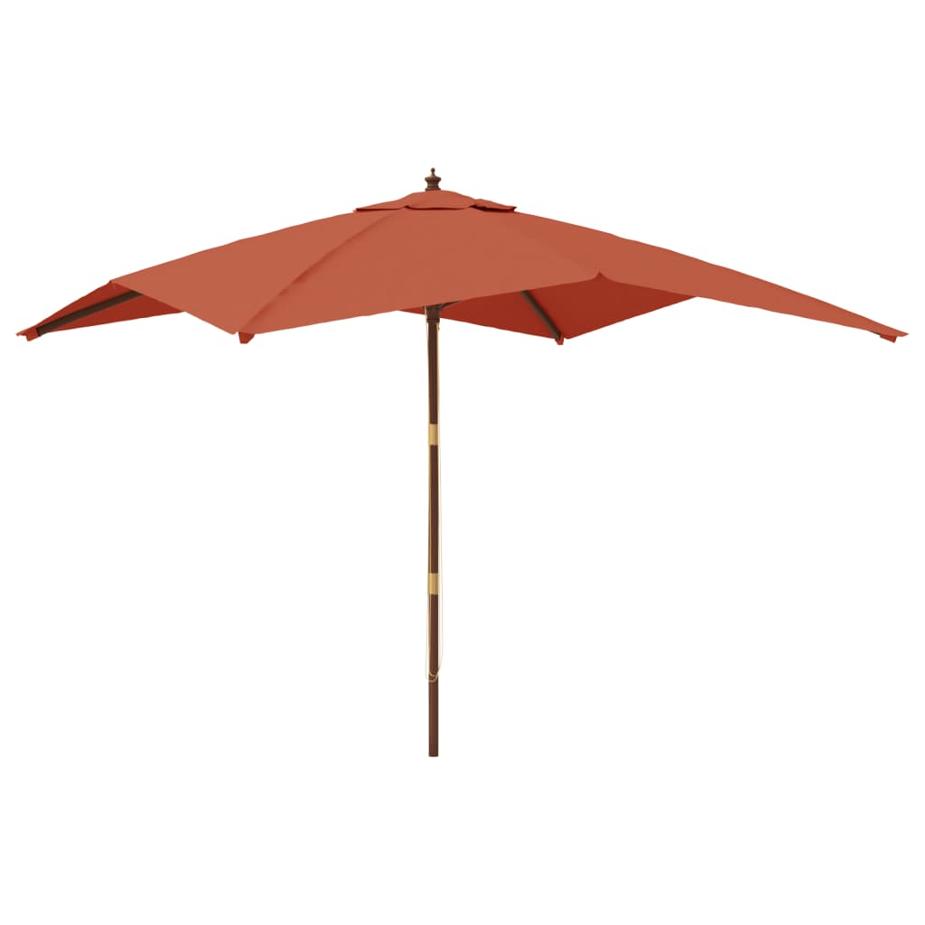 Ombrellone da Giardino Palo in Legno Terracotta 300x300x273 cm - homemem39