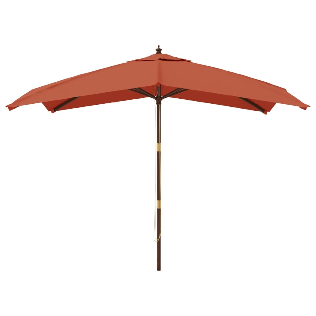 Ombrellone da Giardino Palo in Legno Terracotta 300x300x273 cm - homemem39