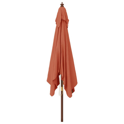 Ombrellone da Giardino Palo in Legno Terracotta 300x300x273 cm - homemem39