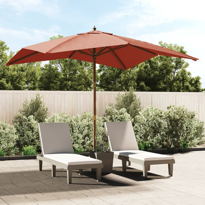 Ombrellone da Giardino Palo in Legno Terracotta 300x300x273 cm - homemem39