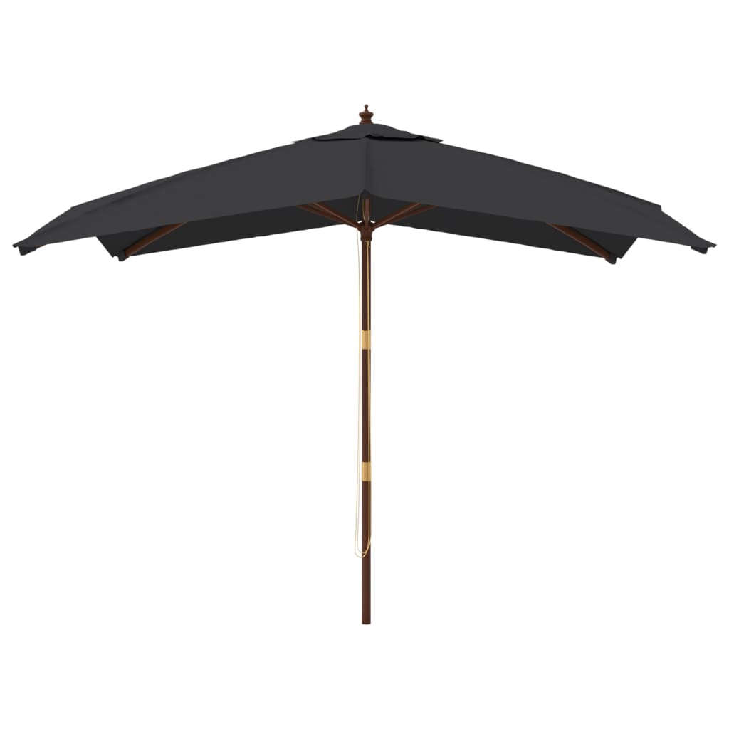 Ombrellone da Giardino con Palo in Legno Nero 300x300x273 cm - homemem39