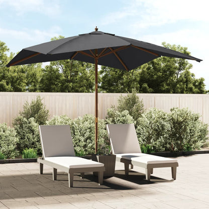 Ombrellone da Giardino con Palo in Legno Nero 300x300x273 cm - homemem39