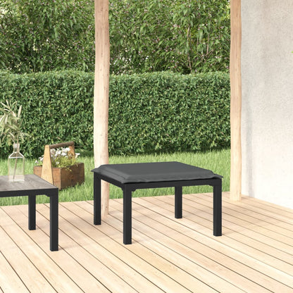 Poggiapiedi da Giardino con Cuscino in Polyrattan Nero e Grigio - homemem39