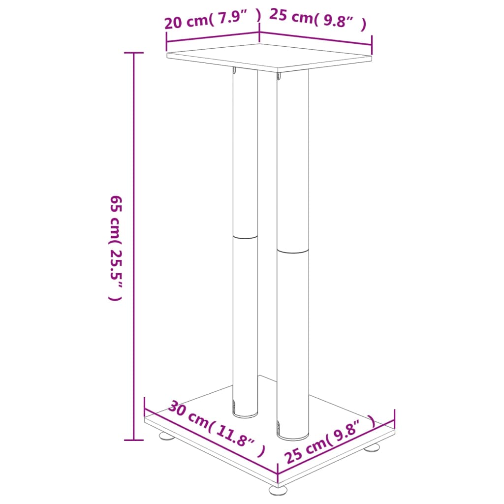 Pedane Casse 2pz Nero Argento Vetro Temperato Design 2 Pilastri - homemem39