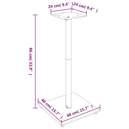 Pedane Casse 2pz Argento Vetro Temperato Design a 1 Pilastro - homemem39