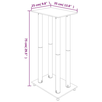 Pedane per Casse 2pz Nero Vetro Temperato Design a 4 Pilastri - homemem39