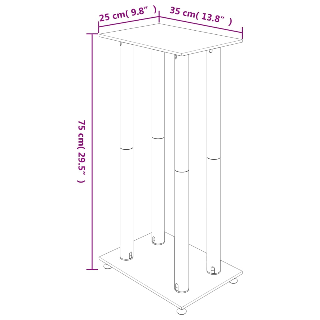 Pedane Casse 2pz Nero Argento Vetro Temperato Design 4 Pilastri - homemem39