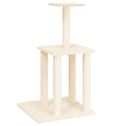 Albero per Gatti con Tiragraffi in Sisal Crema 85,5 cm - homemem39