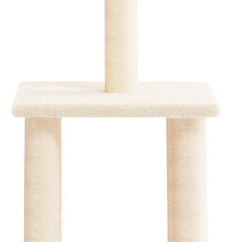 Albero per Gatti con Tiragraffi in Sisal Crema 85,5 cm - homemem39