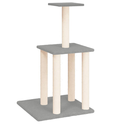 Albero per Gatti con Tiragraffi in Sisal Grigio Chiaro 85,5 cm - homemem39