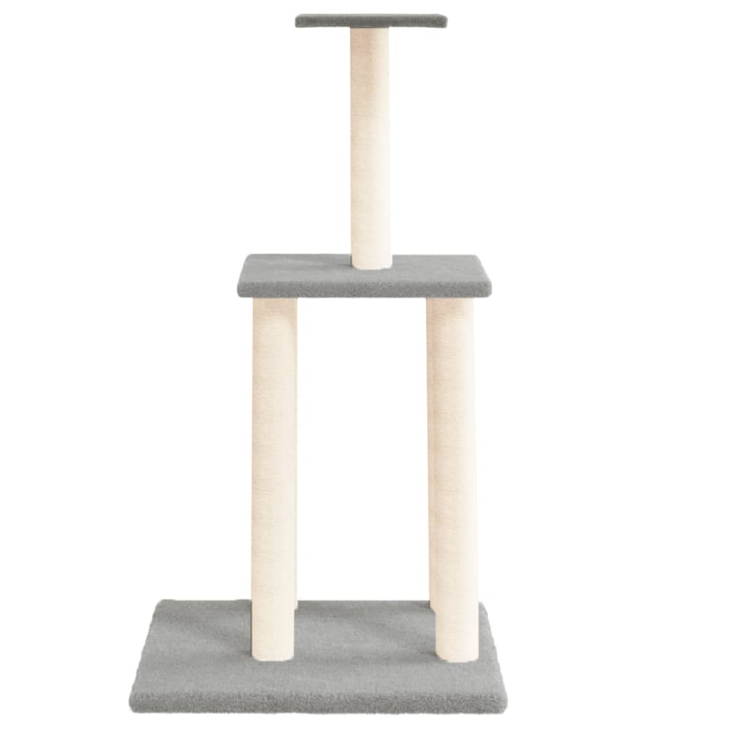 Albero per Gatti con Tiragraffi in Sisal Grigio Chiaro 85,5 cm - homemem39