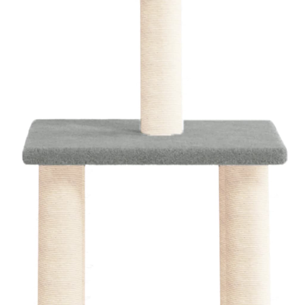 Albero per Gatti con Tiragraffi in Sisal Grigio Chiaro 85,5 cm - homemem39