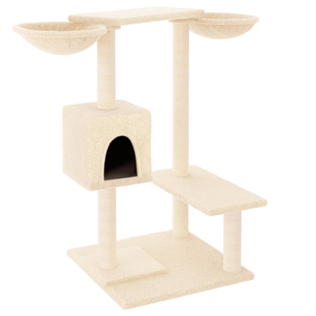 Albero per Gatti con Tiragraffi Crema 82 cm - homemem39