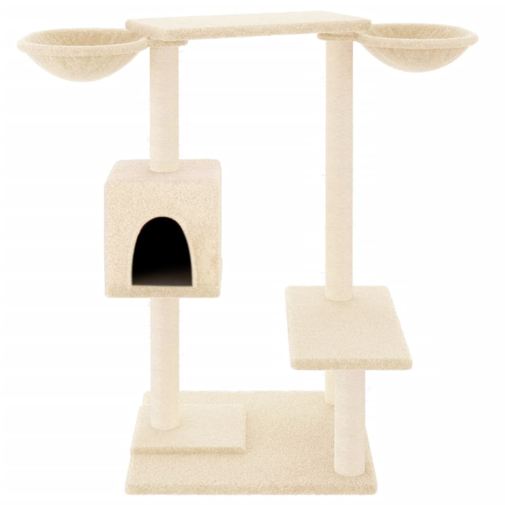 Albero per Gatti con Tiragraffi Crema 82 cm - homemem39