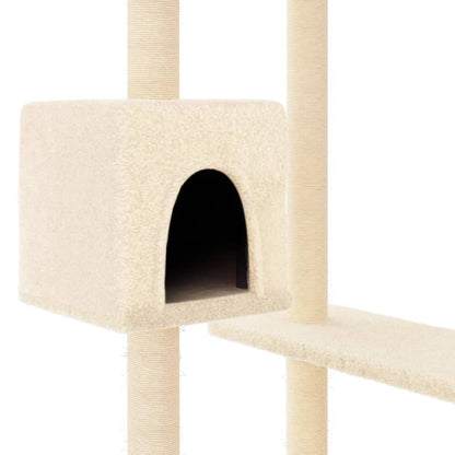 Albero per Gatti con Tiragraffi Crema 82 cm - homemem39