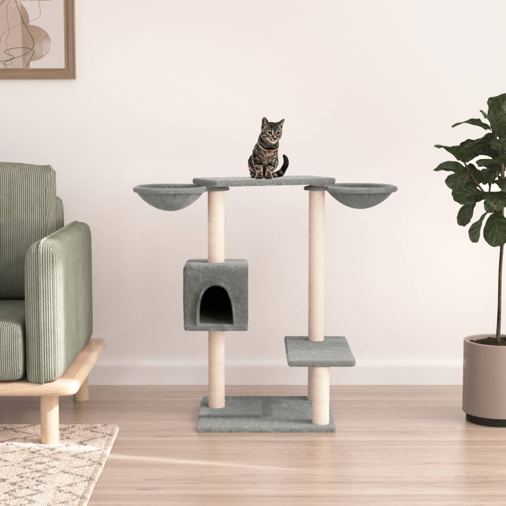 Albero per Gatti con Tiragraffi Grigio Chiaro 82 cm - homemem39