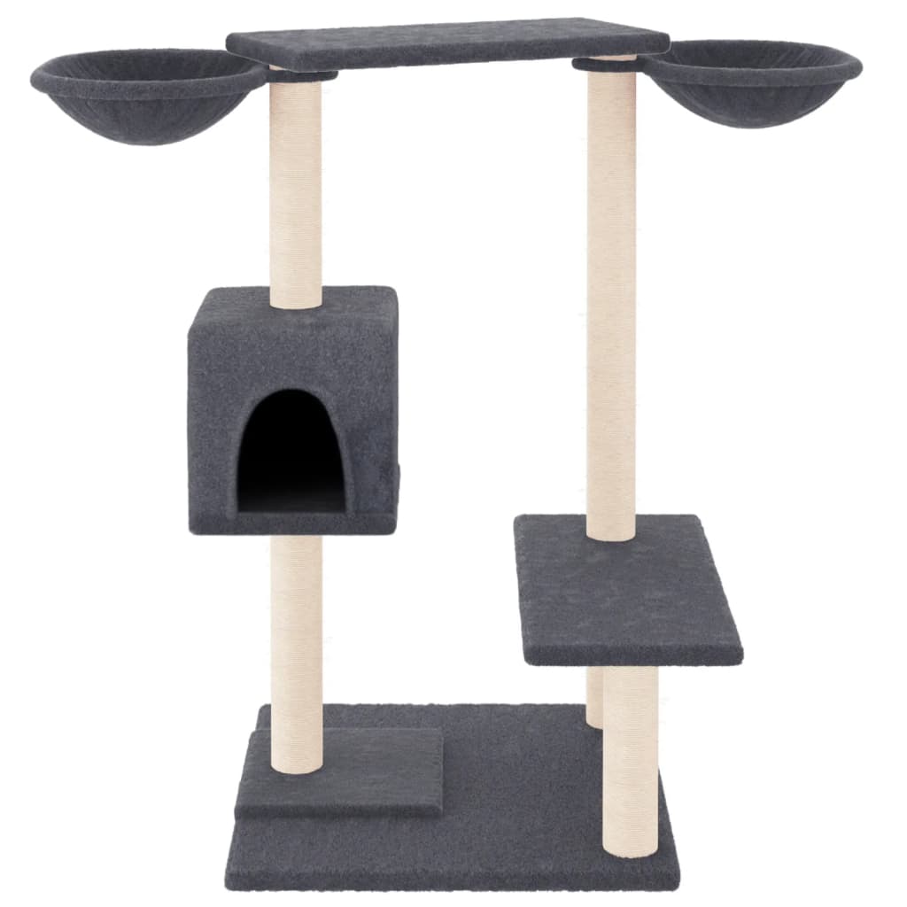 Albero per Gatti con Tiragraffi Grigio Scuro 82 cm - homemem39