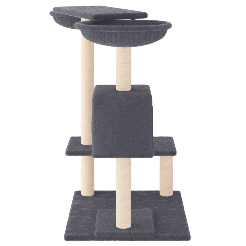 Albero per Gatti con Tiragraffi Grigio Scuro 82 cm - homemem39